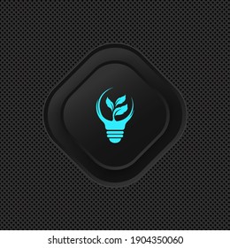 Bulb eco Hexagon Button Illustration. Vektorgrafik