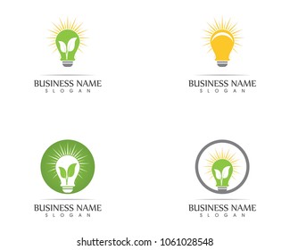 Bulb eco logo design concept