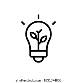 Bulb (Ecology) icon outline vector. isolated on white background