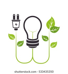 bulb with ecology symbol