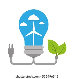 bulb with ecology symbol