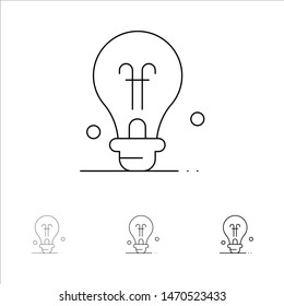 Bulb, Education, Idea Bold and thin black line icon set. Vector Icon Template background