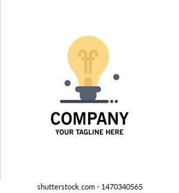 Bulb, Education, Idea Business Logo Template. Flat Color. Vector Icon Template background