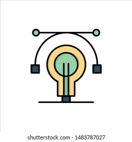 Bulb, Education, Idea, Educate  Flat Color Icon. Vector icon banner Template