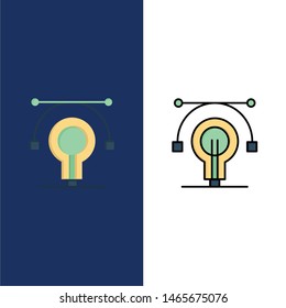 Bulb, Education, Idea, Educate  Icons. Flat and Line Filled Icon Set Vector Blue Background. Vector Icon Template background