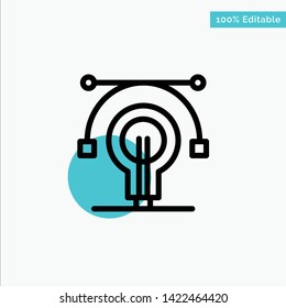 Bulb, Education, Idea, Educate turquoise highlight circle point Vector icon