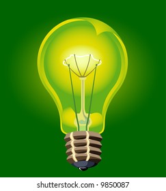 Bulb electric alive, saving up technologies, illustration