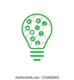 Bulb electric icon vector.
