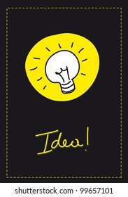 bulb electric over black background, idea. vector illustration