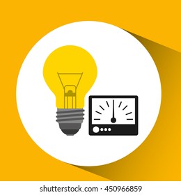 bulb with electricity power icon, vector illustration