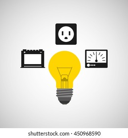 bulb with electricity power icon, vector illustration