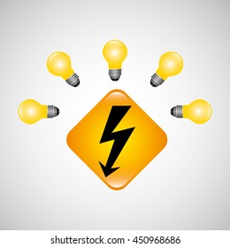 bulb with electricity power icon, vector illustration