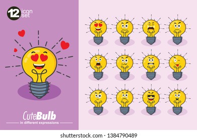 Bulb Emoji Vector. 
Cartoon Style can use for landing page, template, ui, web, mobile app, poster, banner, flyer, stickers. EPS 10