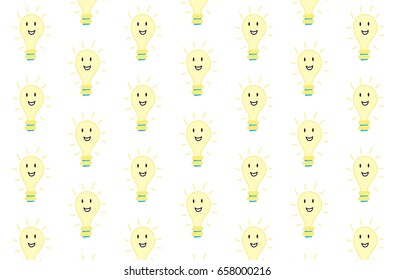 Bulb emoticon modern vector simple editable pattern