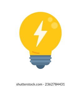 Bulb energy consumption icon flat vector. Smart resource. Care engineer isolated