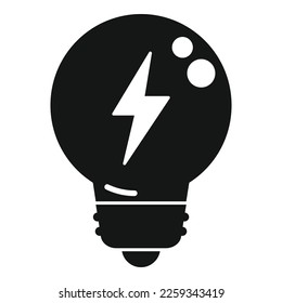 Icono de consumo de energía en bombilla vector simple. Recurso inteligente. Ingeniero asistencial