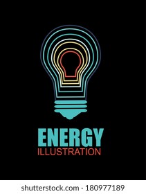 bulb energy design over back background vector illustration 