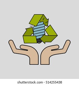 bulb energy eco recycle concept graphic vector illustration eps 10