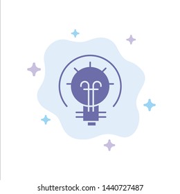 Bulb, Energy, Idea, Solution Blue Icon on Abstract Cloud Background