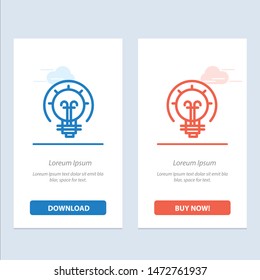 Bulb, Energy, Idea, Solution  Blue and Red Download and Buy Now web Widget Card Template
