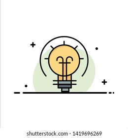 Bulb, Energy, Idea, Solution Business Logo Template. Flat Color