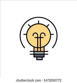 Bulb, Energy, Idea, Solution  Flat Color Icon. Vector icon banner Template