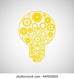 bulb energy light think creative isolated, vector illustration