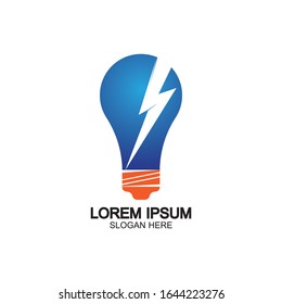 Vektorillustration-Vorlage für das Logo-Leuchtenkonzept von Bullenenergie-Donglen