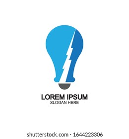 Bulb energy thunder bolt concept logo icon vector template