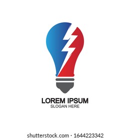 Vektorillustration-Vorlage für das Logo-Leuchtenkonzept von Bullenenergie-Donglen