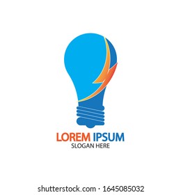 Bulb energy thunder bolt concept logo icon vector template