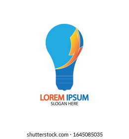 Bulb energy thunder bolt concept logo icon vector template