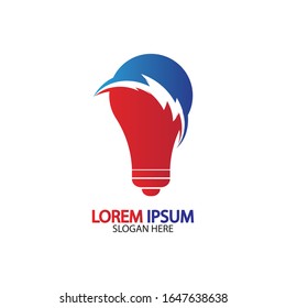 Bulb energy thunder bolt concept logo icon vector template