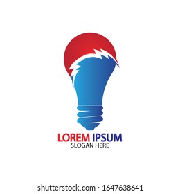 Bulb energy thunder bolt concept logo icon vector template