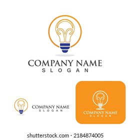 Bulb energy thunder bolt concept logo icon vector template