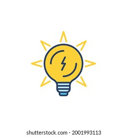 Bulb with Energy vector concept colored icon or design element 