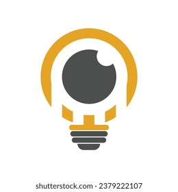 bulb eyeball logo icon vector design