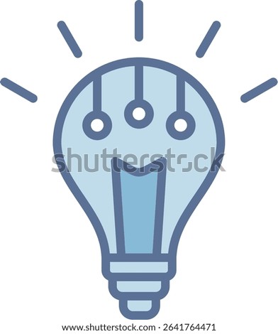 Bulb Filled Blue Tone Icon