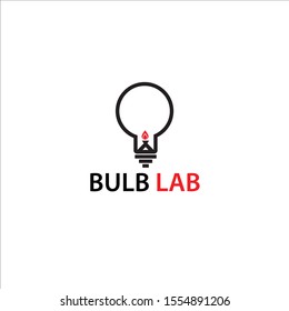 bulb with fire for lab logo