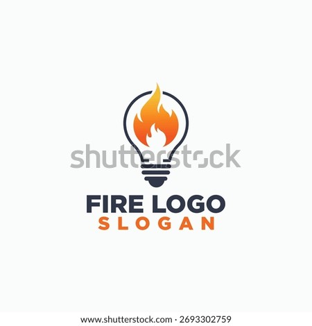 bulb and fire logo design concept, smart logos, creative icon design vector