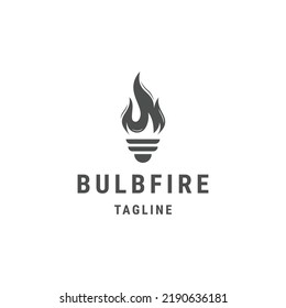 Bulb fire logo design template flat vector illustration