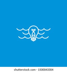 Bulb and fish logo. Creative unique logo design inspiration. can be used as symbols, brand identity, company logo, icons, or others. Color and text can be changed according to your need.