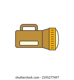 bulb flashlight torch icon in color, isolated on white background 