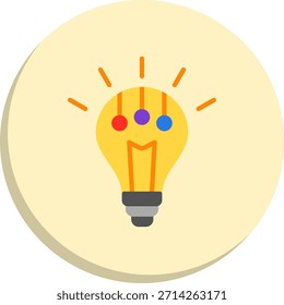 Icono de estilo de círculo plano de bulbo