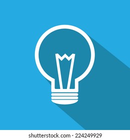 Bulb flat icon with long shadow. Vector illustration eps10.