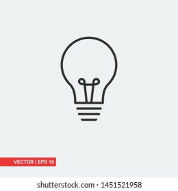 Bulb flat icon on white background, vector illustration