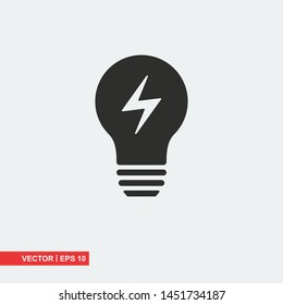 Bulb flat icon on white background, vector illustration
