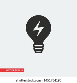 Bulb flat icon on white background, vector illustration