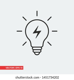 Bulb flat icon on white background, vector illustration