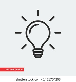 Bulb flat icon on white background, vector illustration